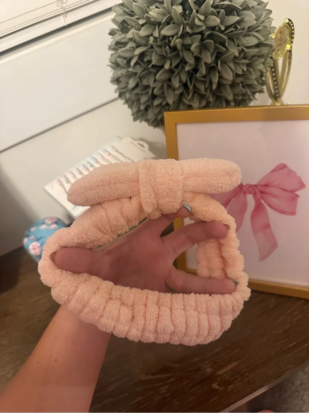 Plush Bow headband - Pink